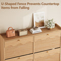 Wave-Edge Fluted Shoe Cabinet with 4 Flip Drawers