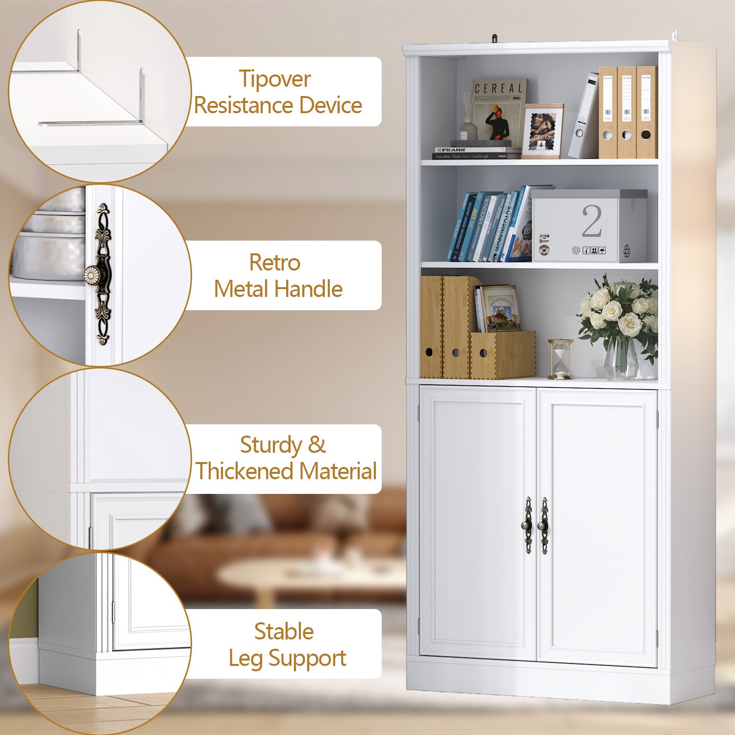 The Serene Slim Tower | Minimalist Vertical Open Bookshelf