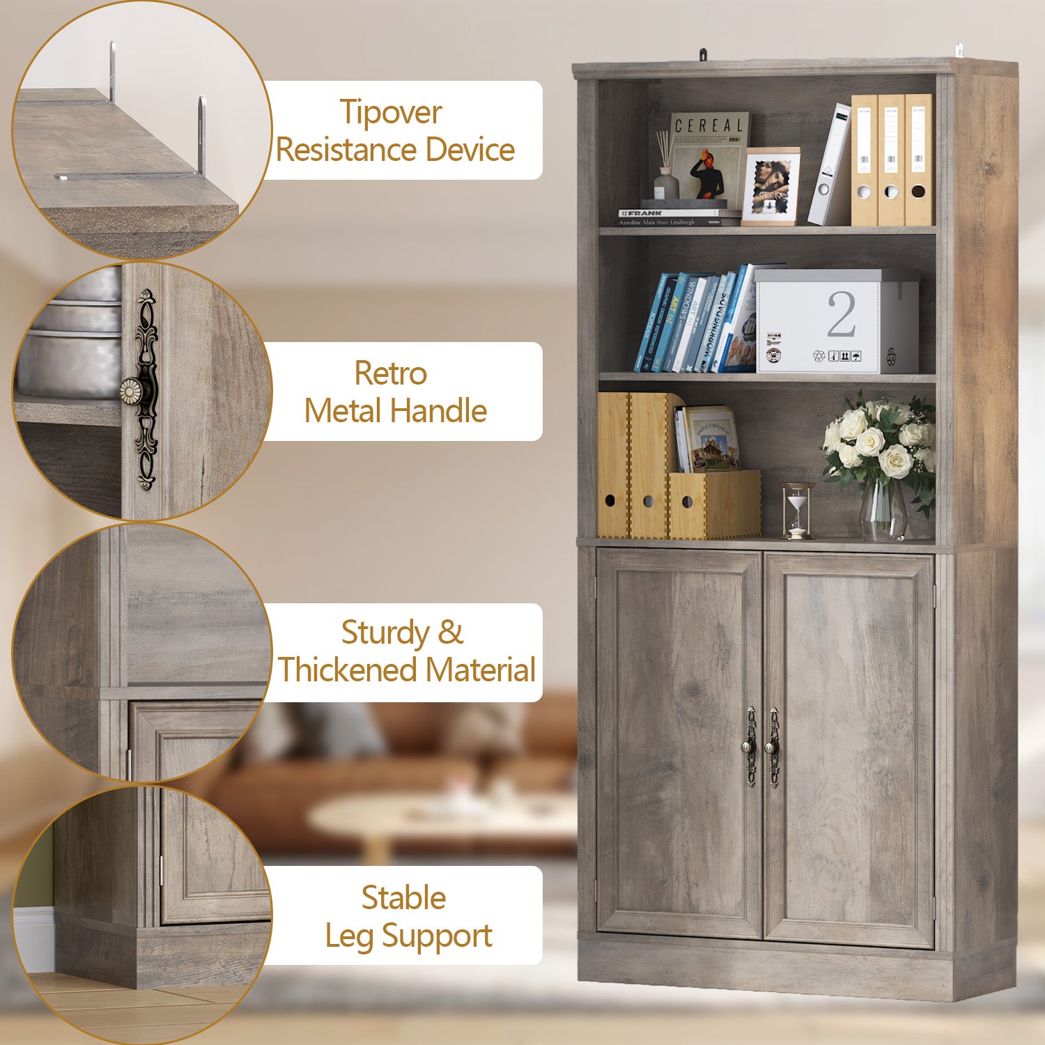 Marlowe 72'' Tall Bookcase with Doors