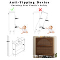 Elora walnut finish shoe cabinet anti-tip wall anchor safety diagram