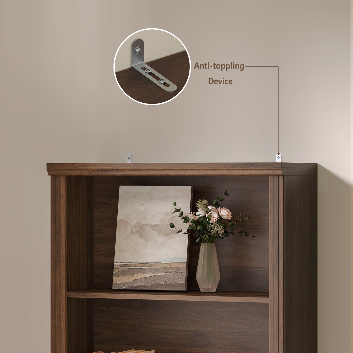 Tall Bookshelf, 6-Tier Bookcase