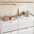 Wave-Edge Fluted Shoe Cabinet with 4 Flip Drawers