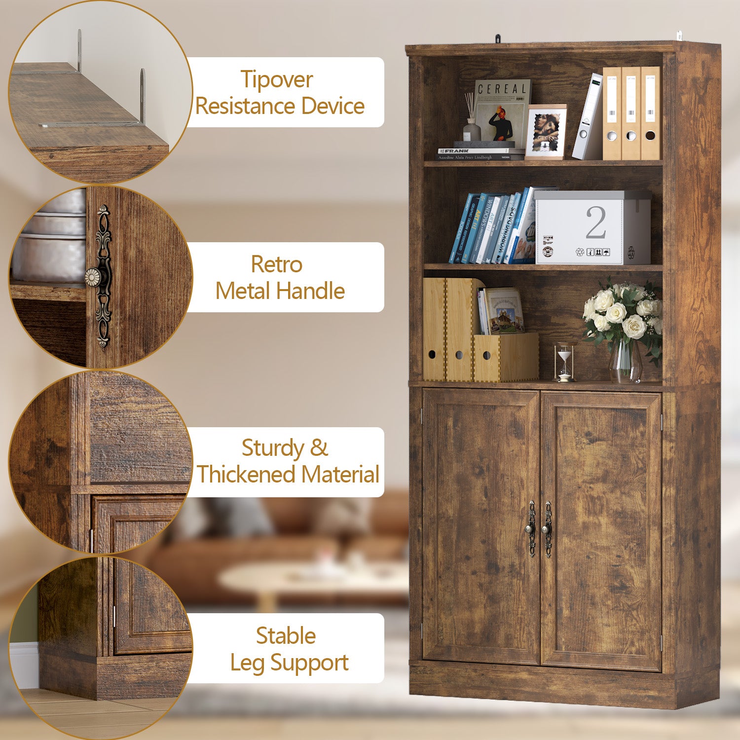 Marlowe 72'' Tall Bookcase with Doors