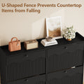 Wave-Edge Fluted Shoe Cabinet with 4 Flip Drawers