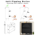 Elora black shoe cabinet anti-tip wall anchor safety diagram