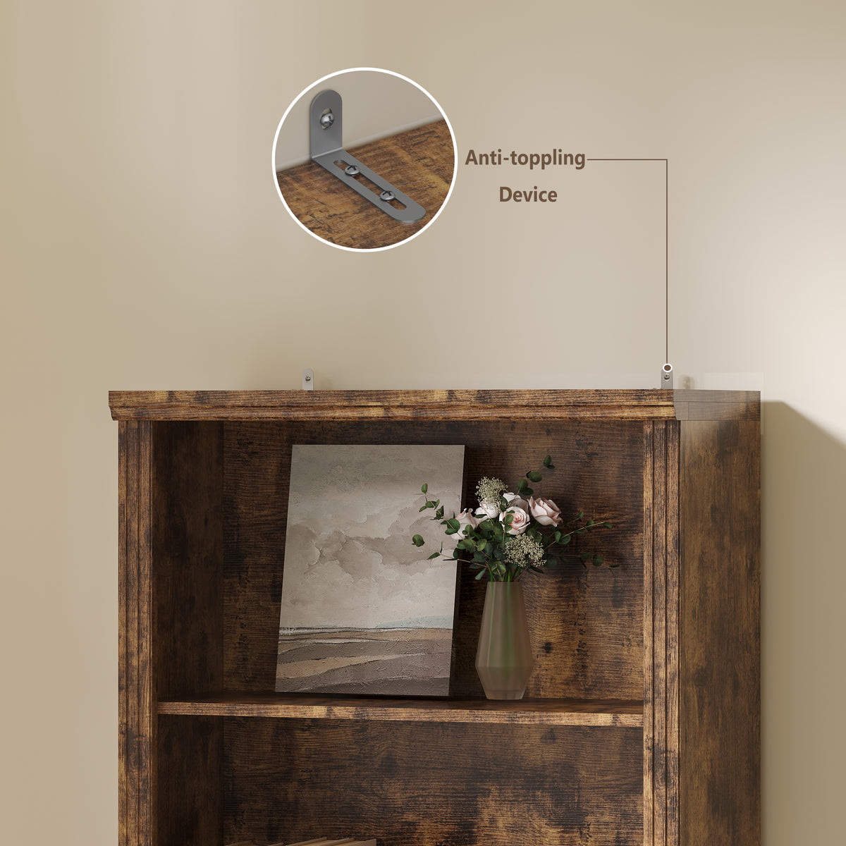 Tall Bookshelf, 6-Tier Bookcase