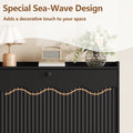 Wave-Edge Fluted Shoe Cabinet with 4 Flip Drawers