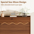 Wave-Edge Fluted Shoe Cabinet with 4 Flip Drawers