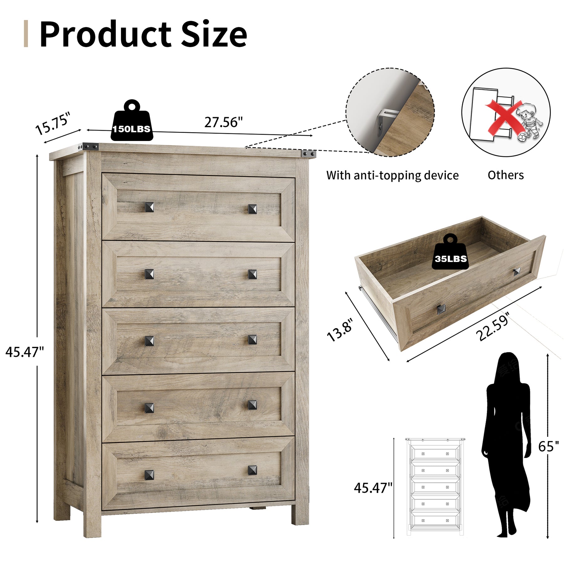 Ashford 5-Dresser