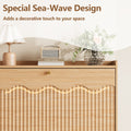 Wave-Edge Fluted Shoe Cabinet with 4 Flip Drawers