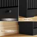 Wave-Edge Fluted Shoe Cabinet with 4 Flip Drawers