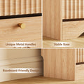 Wave-Edge Fluted Shoe Cabinet with 4 Flip Drawers