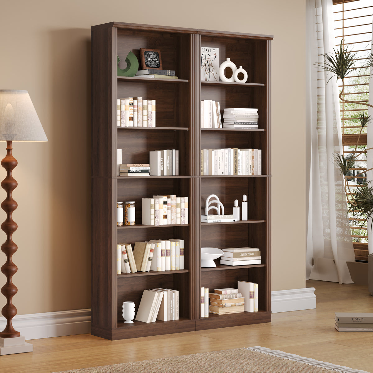 Tall Bookshelf, 6-Tier Bookcase
