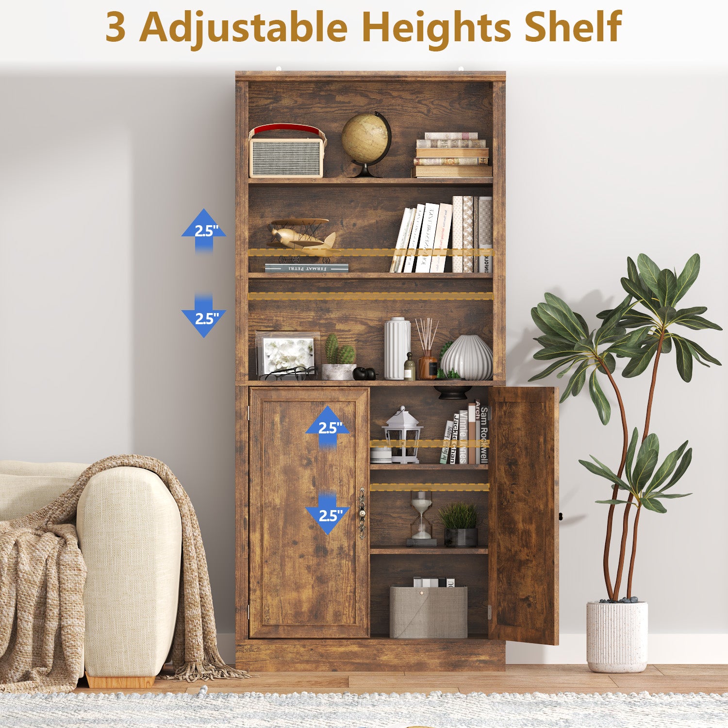 Marlowe 72'' Tall Bookcase with Doors