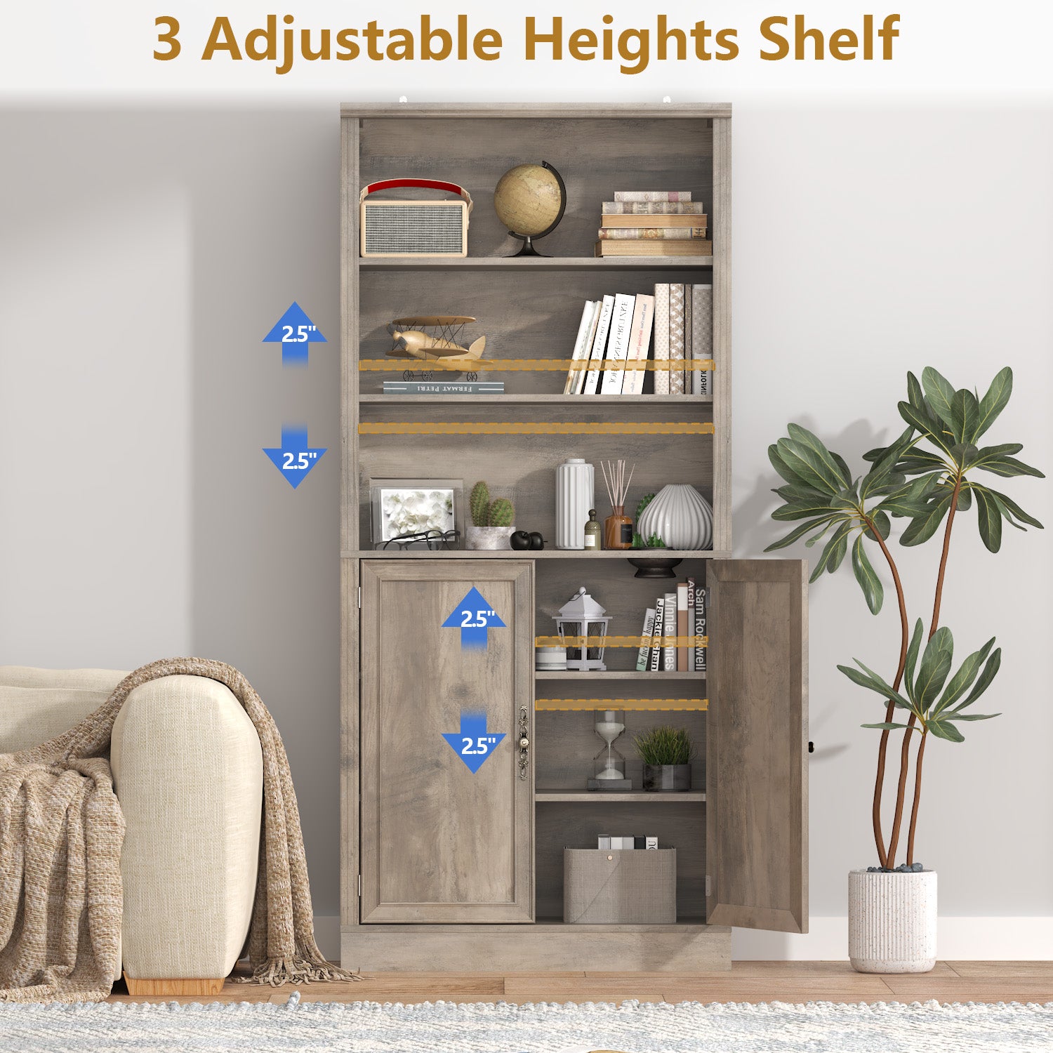 Marlowe 72'' Tall Bookcase with Doors