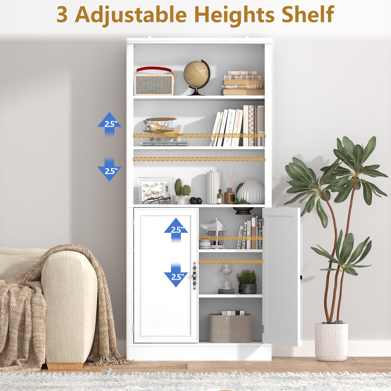 Marlowe 72'' Tall Bookcase with Doors