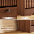 Wave-Edge Fluted Shoe Cabinet with 4 Flip Drawers