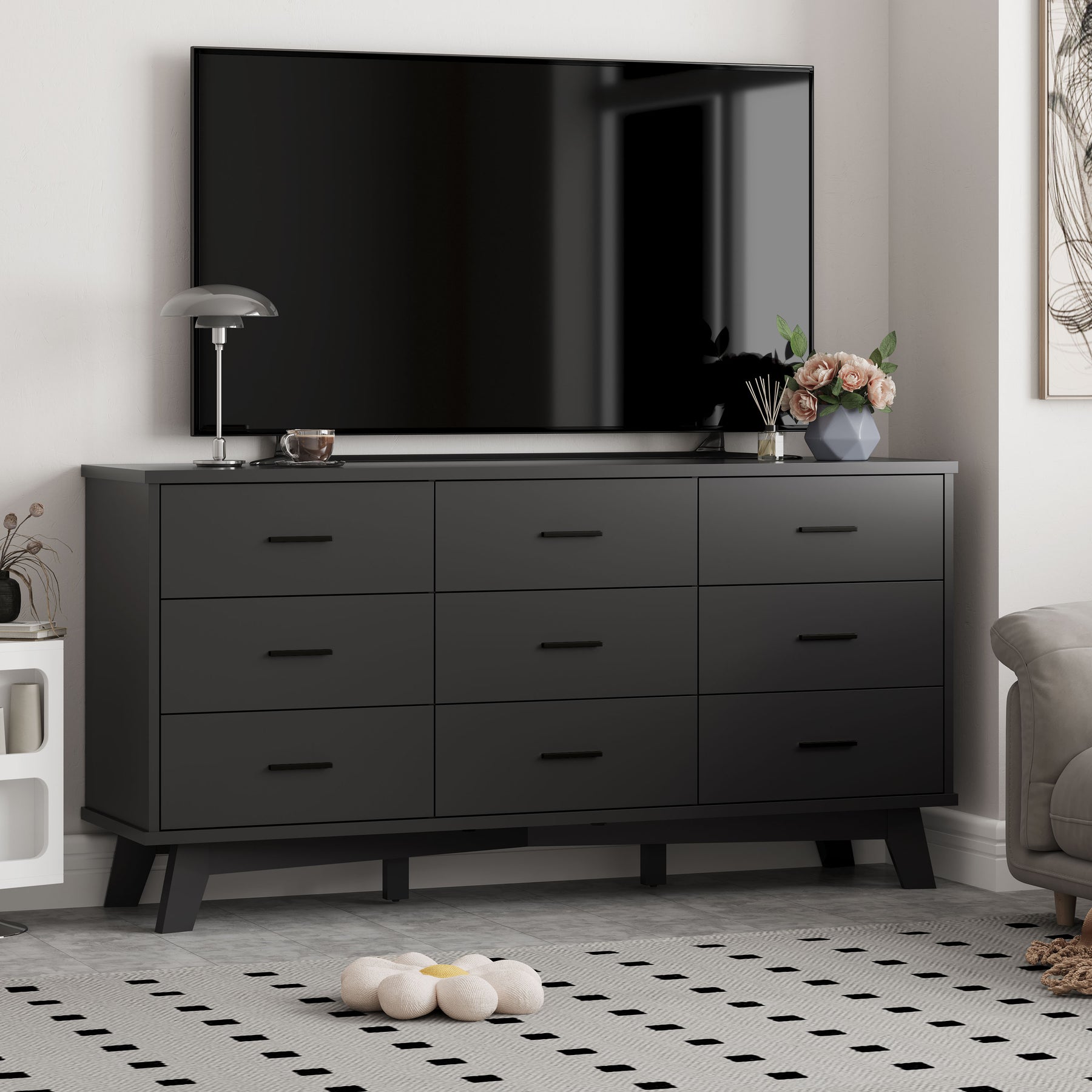 Axton 9-Drawer Wide Dresser