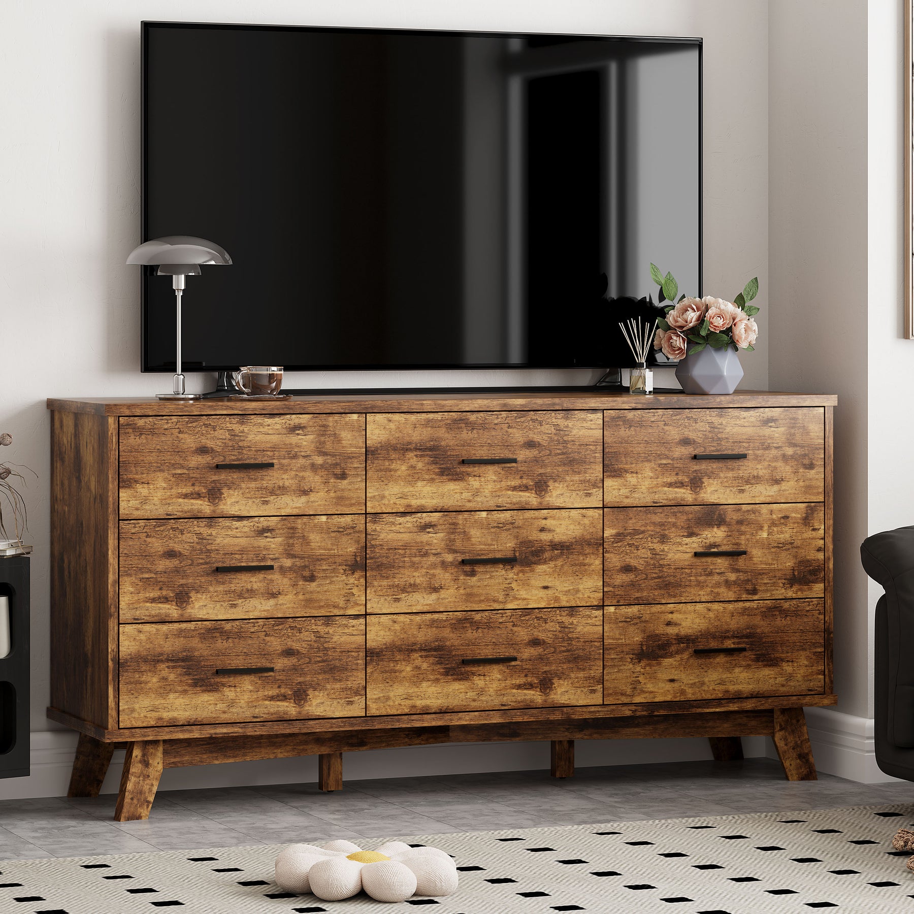 Axton 9-Drawer Wide Dresser