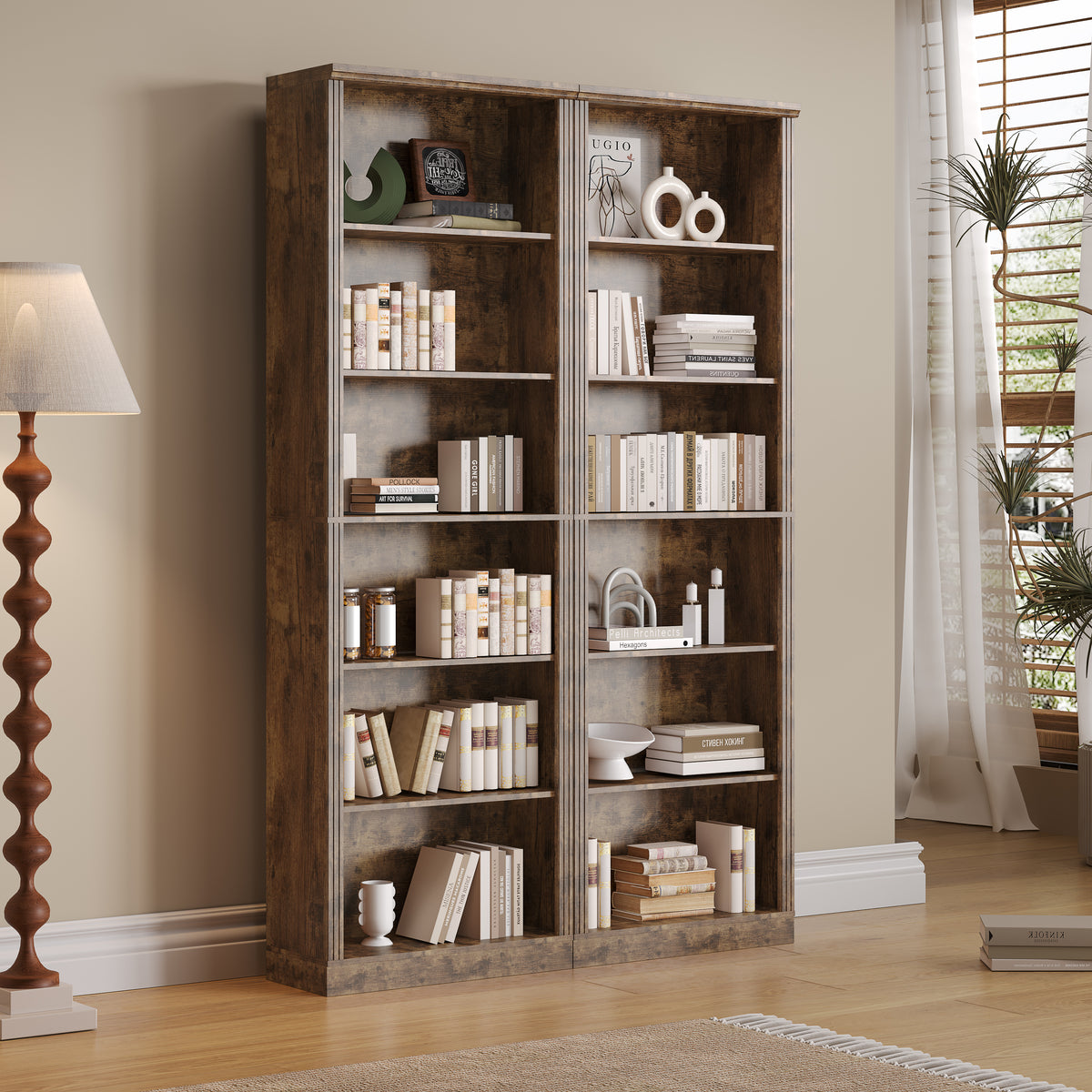 Tall Bookshelf, 6-Tier Bookcase