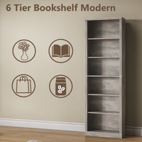 Tall Bookshelf, 6-Tier Bookcase