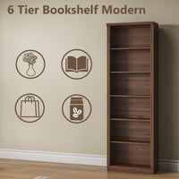 Tall Bookshelf, 6-Tier Bookcase