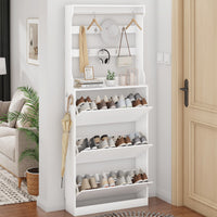 Shoe Cabinet for Entryway with 3 Flip Drawers