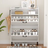HLG024 Shoe Cabinet for Entryway with 3 Flip Drawers