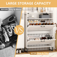 HLG024 Shoe Cabinet for Entryway with 3 Flip Drawers