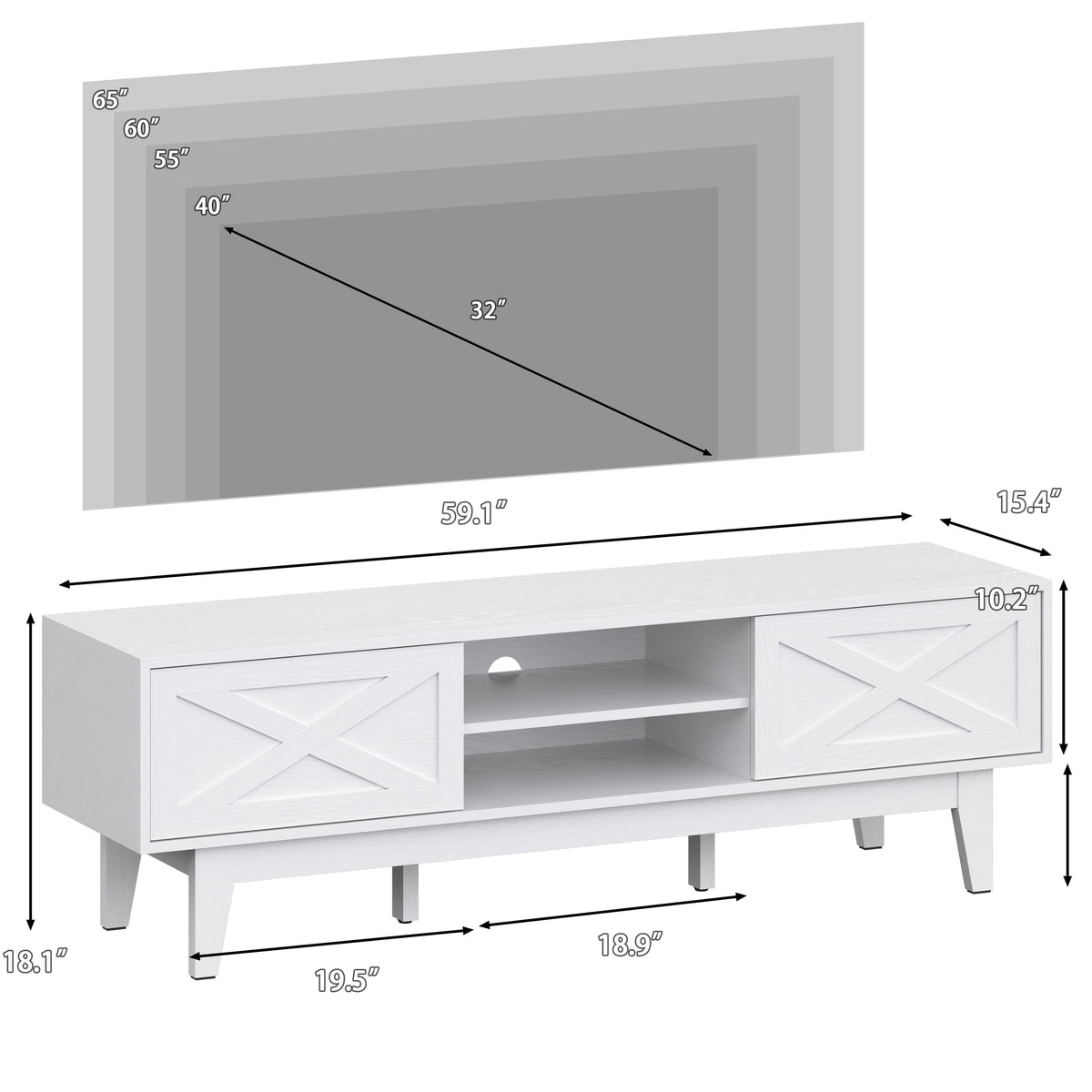HLG028 TV Stand for 55 65 Inch TV