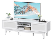 HLG028 TV Stand for 55 65 Inch TV, Rattan