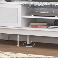 HLG028 TV Stand for 55 65 Inch TV, Rattan