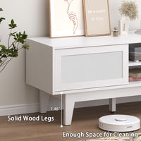 HLG028 TV Stand for 55 65 Inch TV, Rattan
