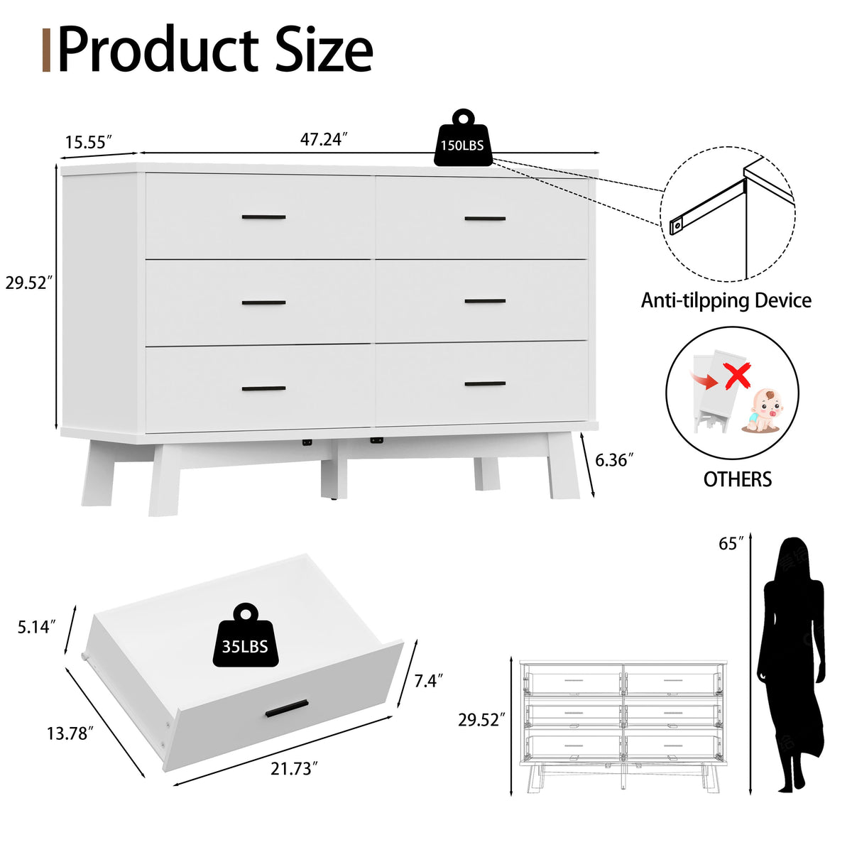 Axton 6-Drawer Dresser