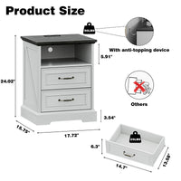 HLG037 Nightstand with Charging Station