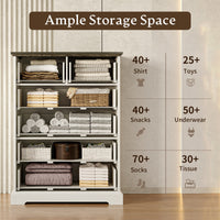 HLG041  Farmhouse 6 Drawers Dresser for Bedroom
