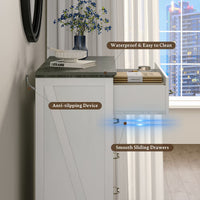 Anymaple Farmhouse Collection White 6-Drawer Tall Dresser for Bedroom with deep storage drawers, metal handles and farmhouse bedroom style, smooth drawer and anti-slip detail