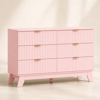 Linear Fluted 6-Drawer Wide Dresser