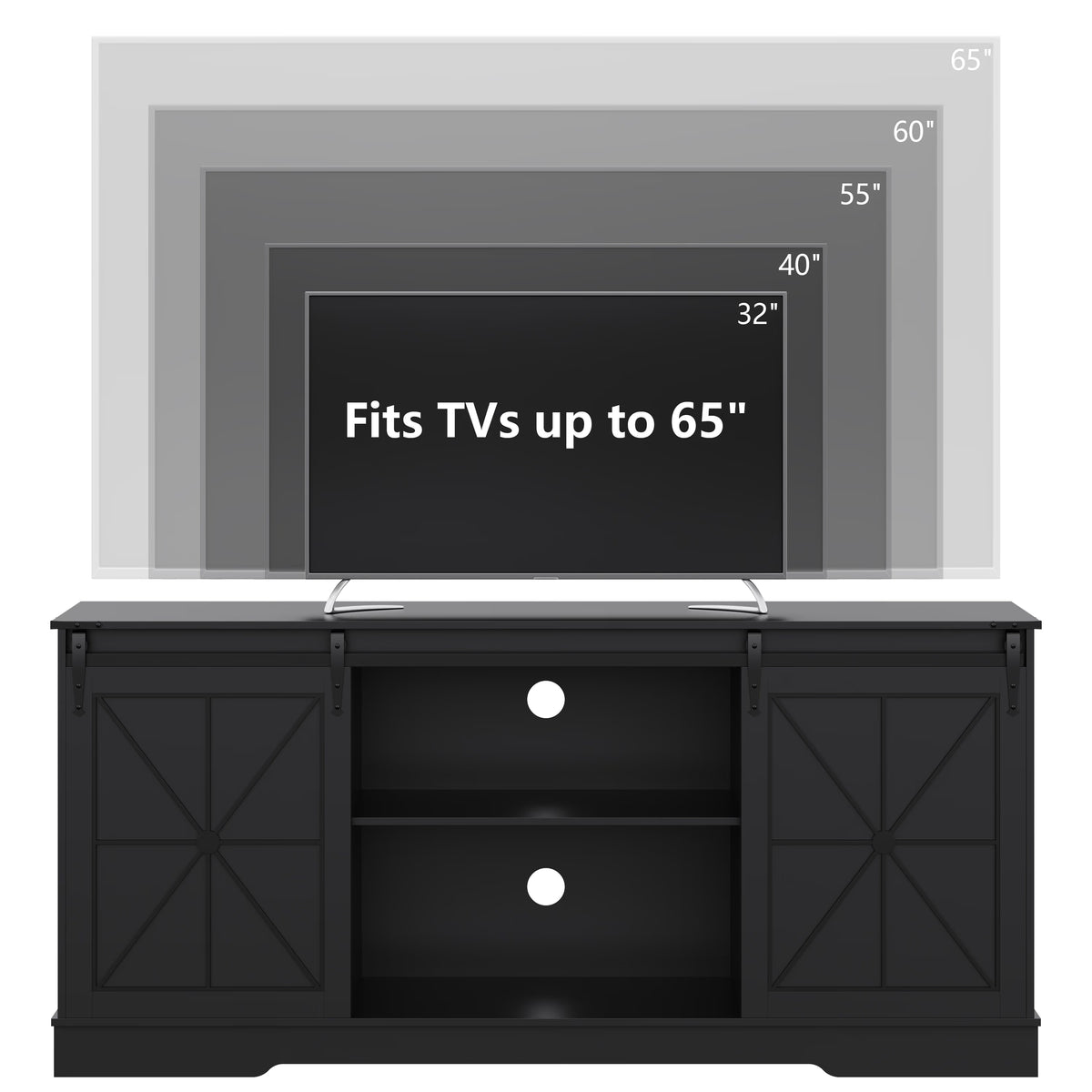 Farmhouse TV Stand for 65/60/55 Inch Tvs