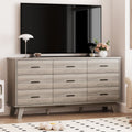 Anymaple Axton 9-Drawer Dresser Gray bedroom dresser, lifestyle