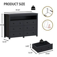 Liora  6-Drawer High Dresser with LED Light