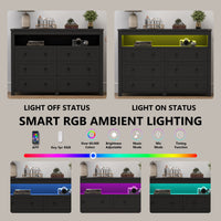 Liora  6-Drawer High Dresser with LED Light
