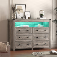 Liora  6-Drawer High Dresser with LED Light