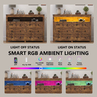 Liora  6-Drawer High Dresser with LED Light