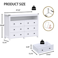 Liora  6-Drawer High Dresser with LED Light