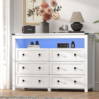 Liora  6-Drawer High Dresser with LED Light