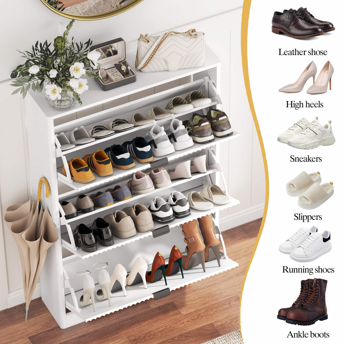Linea Storage Cabinet with 3 Flip Drawers