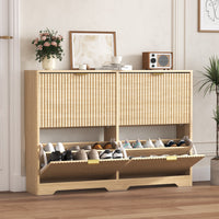 Linea Shoe Cabinet with 4 Flip Drawer