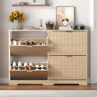 Linea Shoe Cabinet with 4 Flip Drawer