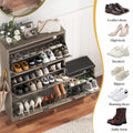 Anymaple Linea Shoe Cabinet with 3 Flip Drawers & Bench Gray Oak shoe storage cabinet, product detail view 11